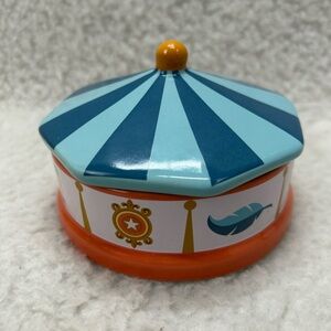 Disney Dumbo Flying Elephant Carousel Trinket Box Circus Tent Ceramic 4.5” x 3
